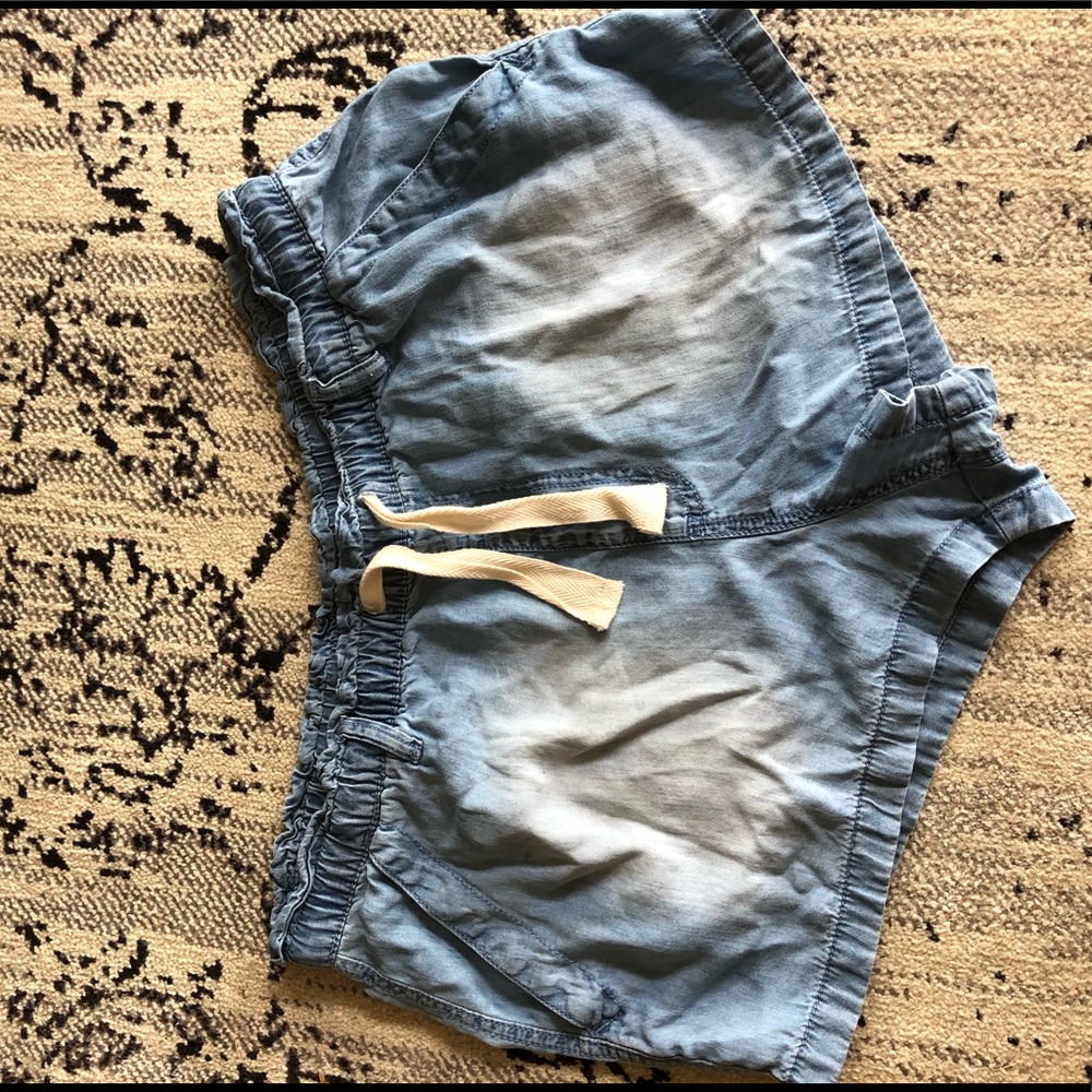 Denim flowy shorts